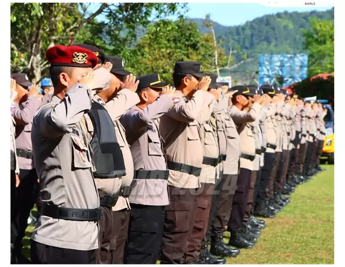 Polri mempersiapkan personel untuk memastikan keamanan Pemilu 2024. (Foto: Instagram @divisihumaspolri)