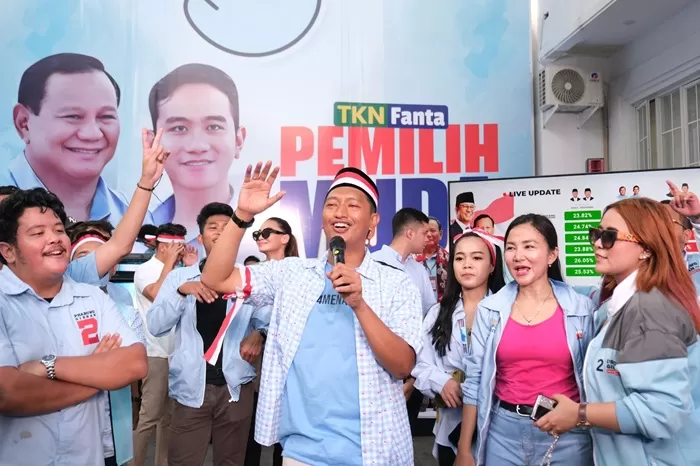 TKN Fanta nobar quick qount sementara Pilpres 2024. (Foto: Istimewa)