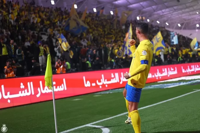 Cristiano Ronaldo mencetak gol pada laga Al Nassr VS Al Shahab. (Foto: Twitter/X @AlNassrFC_EN)