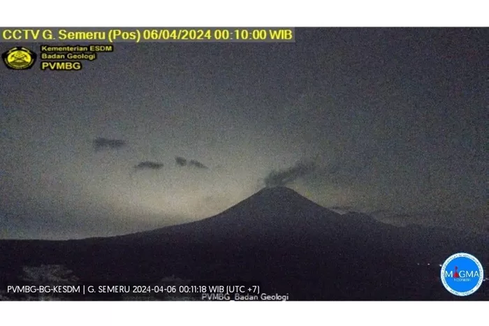 Penampakan erupsi Gunung Semeru. (Foto: Dok. esdm.go.id)