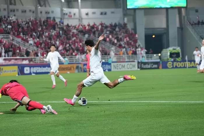 Momen Rafael Struick mencetak gol dalam laga Indonesia VS Korea Selatan. (Foto: Dok. PSSI)