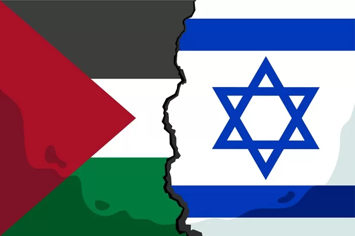 Ilusttrasi bendera Palestina dan Israel. (Foto: Freepik/image by freepik)