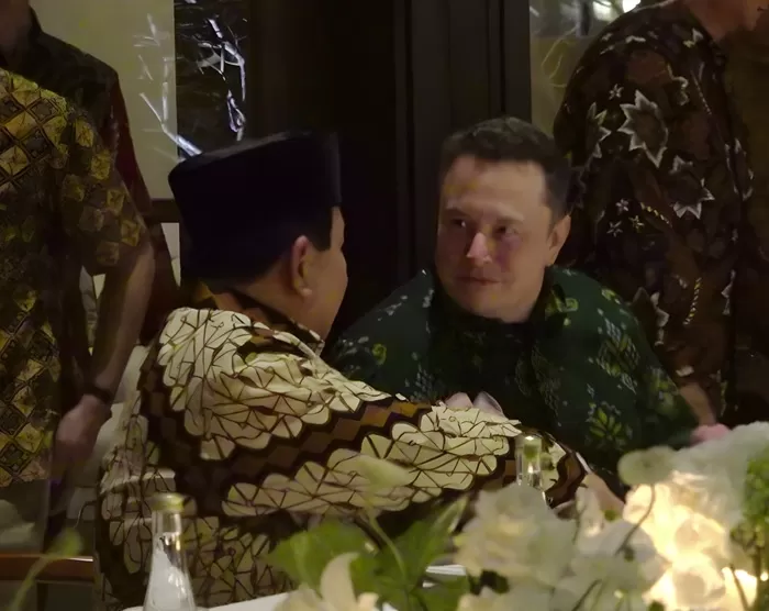 Momen pertemuan Prabowo Subianto dan Elon Musk di Bali. (Foto; Istimewa)