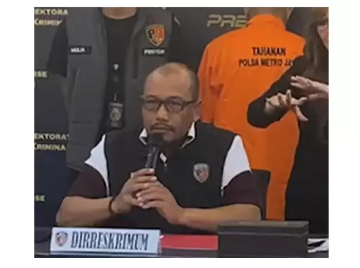 Dirreskrimum Polda Metro Jaya, Kombes Pol Wira Satya Triputra saat konferensi pers. (Foto: Tangkap layar)