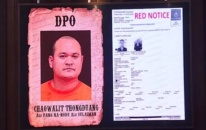 DPO nomor 1 Kepolisian Thailand berhasil ditangkap Polri. (Foto: Dok. PMJ)