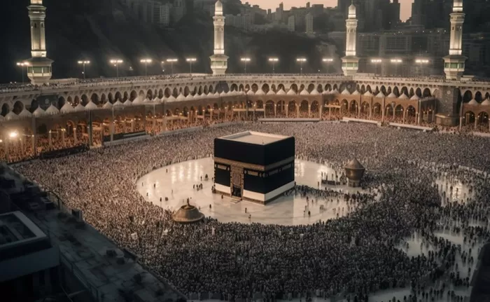 Ilustrasi jemaah haji menunaikan ibadah haji di Makkah, Arab Saudi. (Foto: Freepik/vecstock)