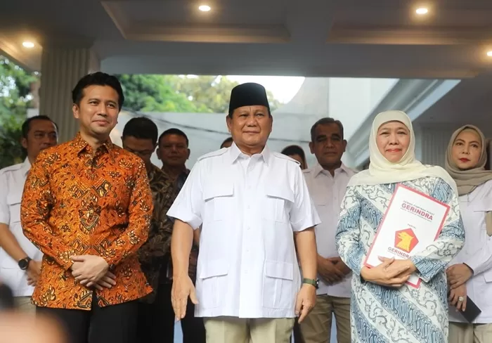 Prabowo menyatakan kesiapan mendukung kemerdekaan Palestina saat menerima kunjungan Khofifah-Emil Dardak. (Foto: Istimewa)