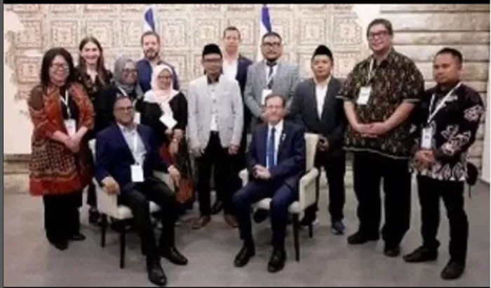 Pertemuan 5 tokoh NU dengan presiden Israel. (Foto: Tangkap layar)