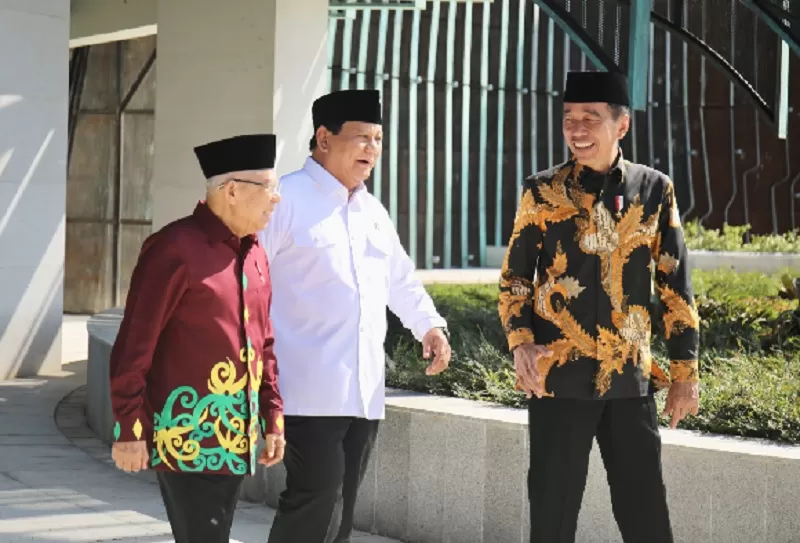 Prabowo Subianto bersama Presiden Jokowi dan Wapres Ma'ruf Amin. (Foto: Dok. Tim Prabowo)