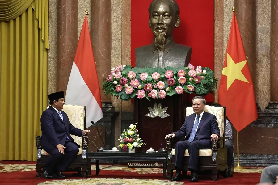 Menhan Prabowo Subianto bertemu Presiden Vietnam H.E. T&ocirc; L&acirc;m.  (Foto: Dok. Tim Prabowo)