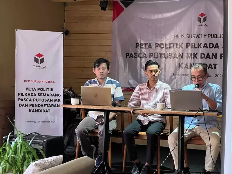 Suasana rilis hasil survei Y-Publica terkait tingkat kepuasan publik terhadap kinerja Pemkot Semarang. (Foto: Dok. Y-Publica)