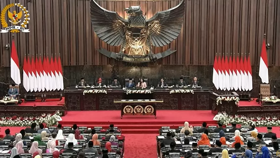 Potret suasana rapat paripurna di Gedung MPR/DPR RI, Senayan, Jakarta. (Foto: Tangkap layar YouTube MPR)