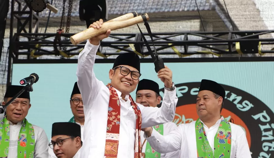 Ketum PKB Muhaimin Iskandar atau Cak Imin saat membuka Festival Palang Pintu ke-XVI di Kemang, Jakarta Selatan, Sabtu (5/10/2024). (Foto: Tim Media PKB)