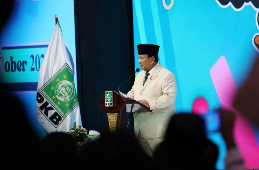 potret Presiden terpilih Prabowo Subianto, di acara Rakornas Legislator PKB, di Jakarta, Kamis (10/10/2024). (Foto: Dok. Tim Prabowo)