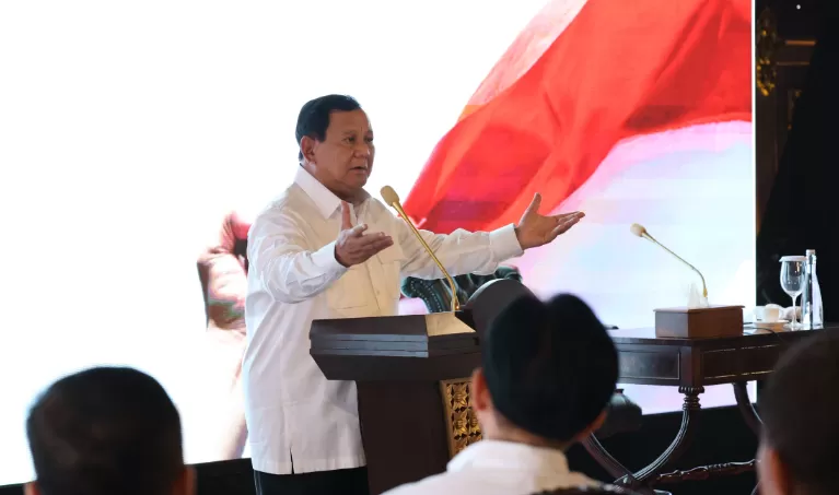 Potrei Presiden terpilih Prabowo Subianto, saat memberikan pengarahan kepada para calon menteri di Padepokan Garuda Yaksa, Hambalang, Bogor, Jabar, Rabu (16/10/2024). (Foto: Dok. Tim Prabowo)