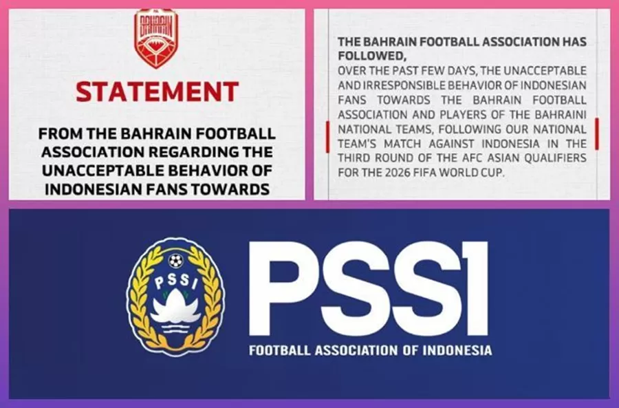 Potret pernyataan Federasi Sepak Bola Bahrain (BFA) kepada Asosiasi Sepak Bola Indonesia (PSSI). (Foto: Instagram.com//@bahrainfa - pssi.org)