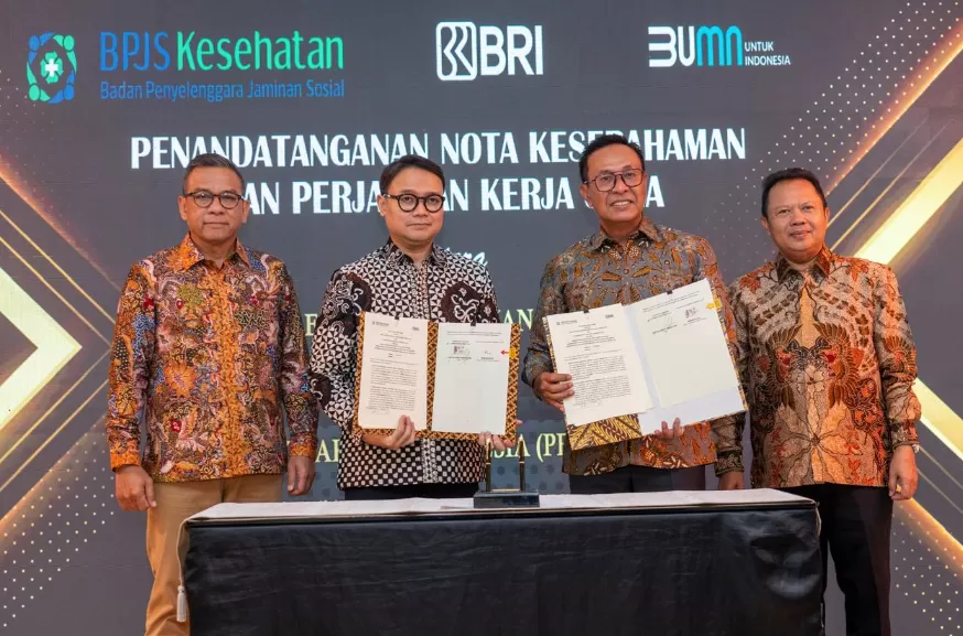 Penandatangan Nota Kesepahaman dan Perjanjian Kerja Sama  antara BRI dan BPJS Kesehatan. (Foto: Dok. BRI)