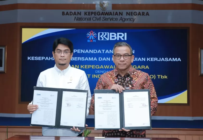 Potret usai penandatangan Nota Kesepahaman dan Perjanjian Kerja Sama antara BRI dengan BKN, di Jakarta, pada Selasa (22/10/2024).  (Foto: Dok. BRI)