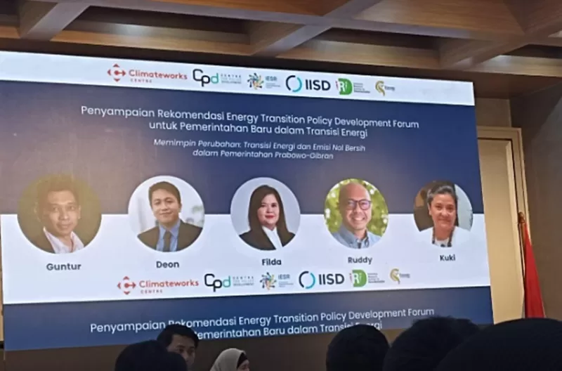 Diskusi Penyampaian Rekomendasi Energy Transition Policy Development Forum untuk Pemerintahan Baru dalam Transisi Energi di Jakarta, pada 24 Oktober 2024.   (Foto: Dok. Ist)