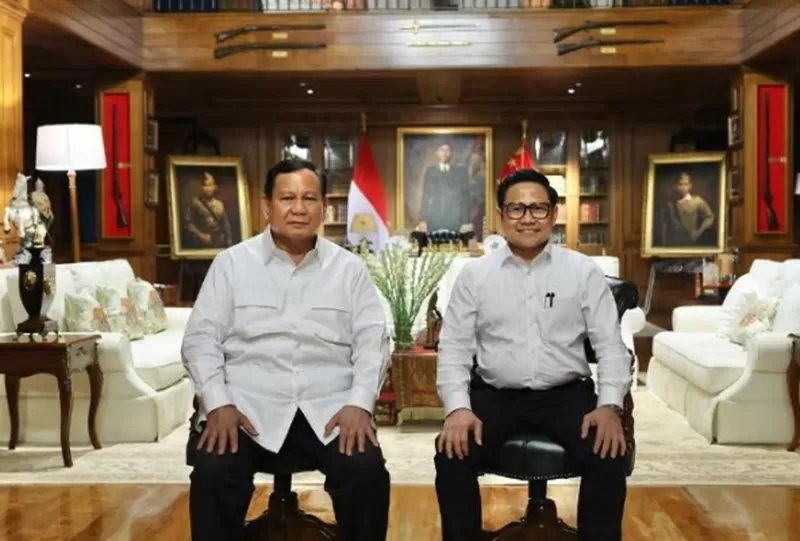 Potret Presiden Prabowo bersama Menko Bidang Pemberdayaan Masyarakat di Kabinet Prabowo, Muhaimin Iskandar.   (Foto: Instagram.com/@cakiminow)