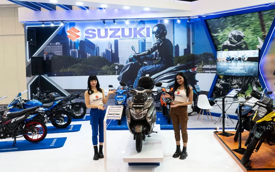 Suzuki Indonesia hadis pada ajang IMOS 2024 dengan deretan sepda motor unggulan. (Foto: Dok. PT SIS)