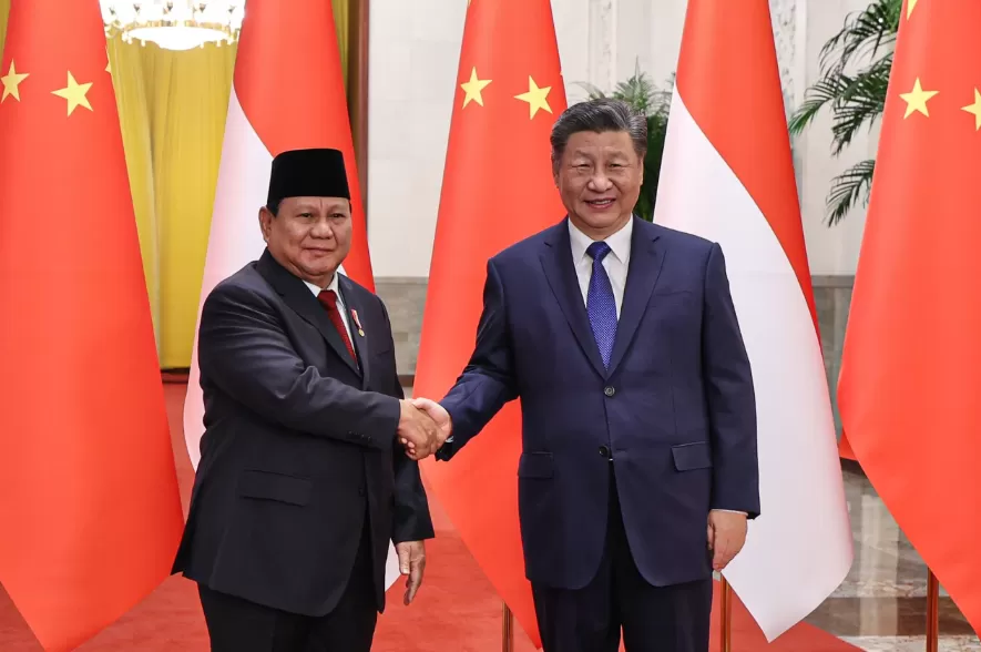 Potret pertemuan Presiden Prabowo Subianto dengan Presiden China, Xi Jinping di Great Hall of The House, Beijing, China, Sabtu (9/11/2024) malam. (Foto: Tim Prabowo)