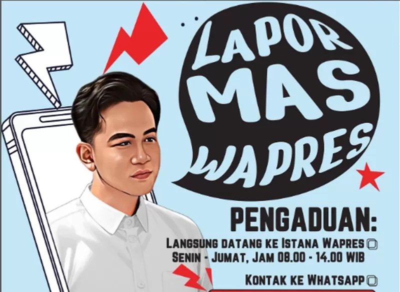 Poster Program Wapres Gibran terkait layanan pengaduan masyarakat. (Foto: Instagram.com/@gibran_rakabuming)