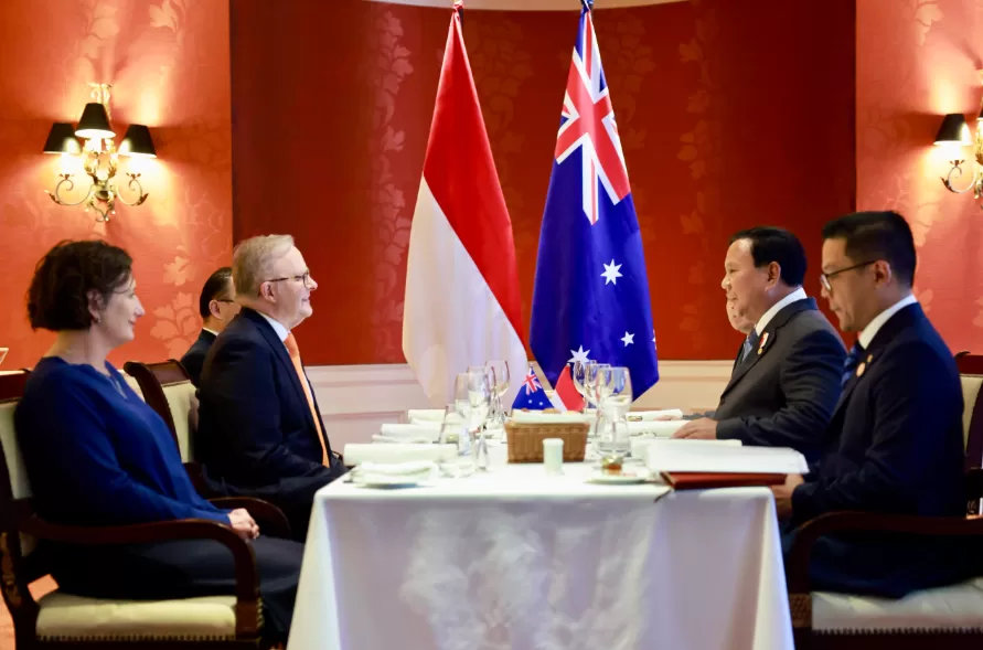 Potret pertemuan santap pagi Presiden Prabowo Subianto dnegan PM Australia Anthony Albanese pada Kamis (14/11/2024). (Foto: Tim Prabowo)