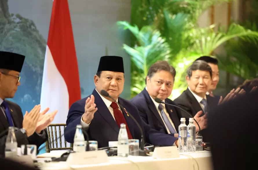 Potret Presiden Prabowo Subianto dalam acara Indonesia-Brasil Business Forum di Copacabana Palace, Rio de Janeiro, Senin (18/11/2024).  (Foto: Tim Prabowo)