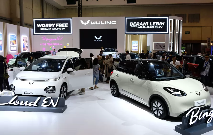 Booth Wuling di MUF GJAW 2024 pamerkan semua lini kendaraan. (Foto: Dok. Wuling Motors)