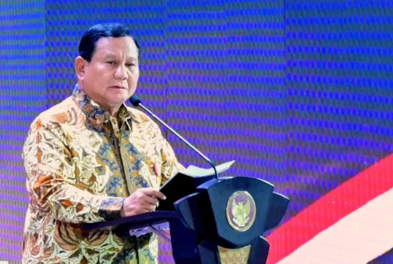 Presiden Prabowo Subianto pada acara Pertemuan Tahunan Bank Indonesia di Graha Bhasvara Icchana, Jakarta Pusat, Jumat (29/11/2024) malam. (Foto: Isntagram.com/@prabowo)