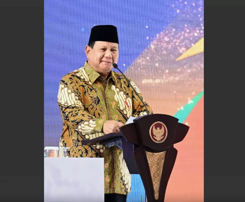 Potret Presiden Prabowo saat berpidato dalam Pembukaan Sidang Tanwir Muhammadiyah 2024, Rabu (4/12/2024). (Foto: BPMI Setpres/Kris)