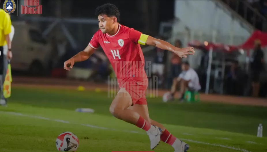 Potret Pemain Timnas Indonesia Asnawi Mangkualam dalam laga lawan Myanmar pada Piala AFF 2024, Senin ( 9/12/2024) malam. (Foto: Dok. Timnas Indonesia)