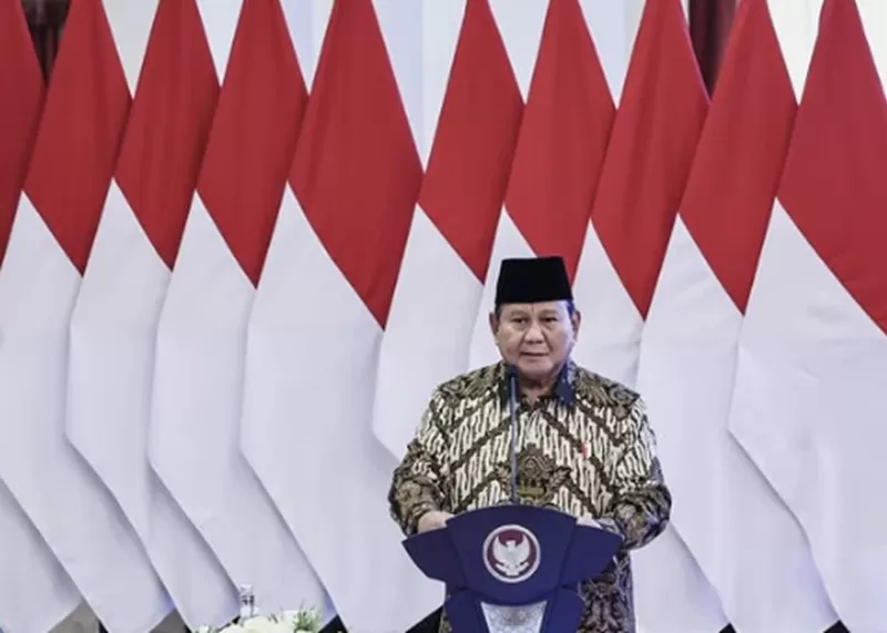 Potret Presiden Prabowo Subianto  di acara penyerahan DIPA dan TKD Tahun Anggaran 2025 di di Istana Negara, Jakarta, Selasa (10/12/2024). (Foto: Tim Media Prabowo)