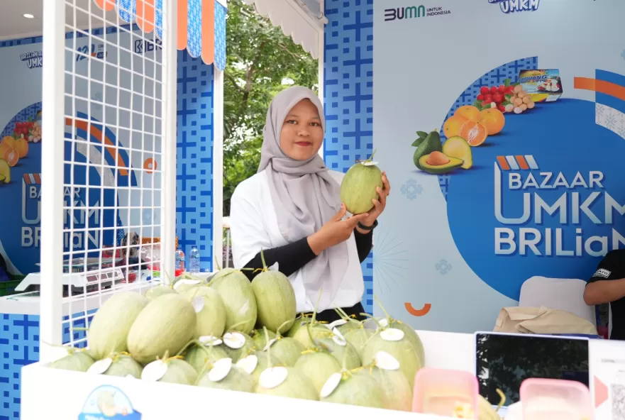 Melon Premium berkualitas tinggi yang diproduksi Desa Bansari, Temanggung, Jateng. (Foto: Dok. BRI)