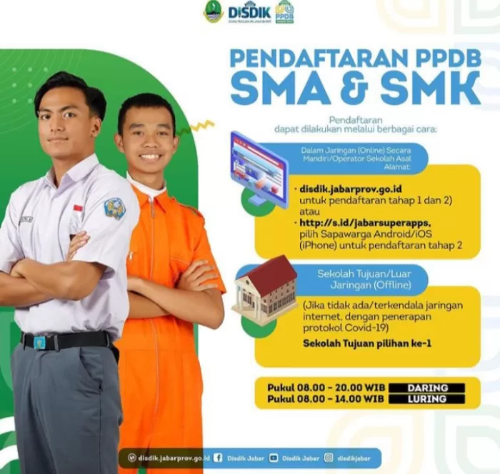 PPDB Jabar untuk SMA dan SMK (instagram @disdikjabar)