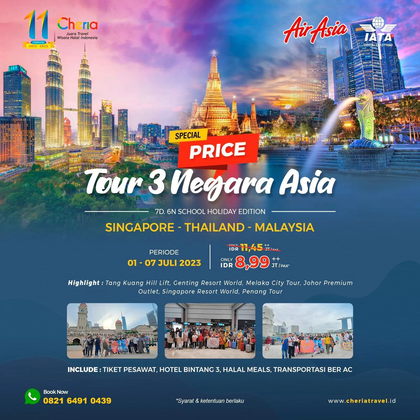 Liburan ke 3 Negara Asia bersama Cheria Halal Holiday Jambi dapat harga khusus (Metrojambi.com/ Istimewa) 