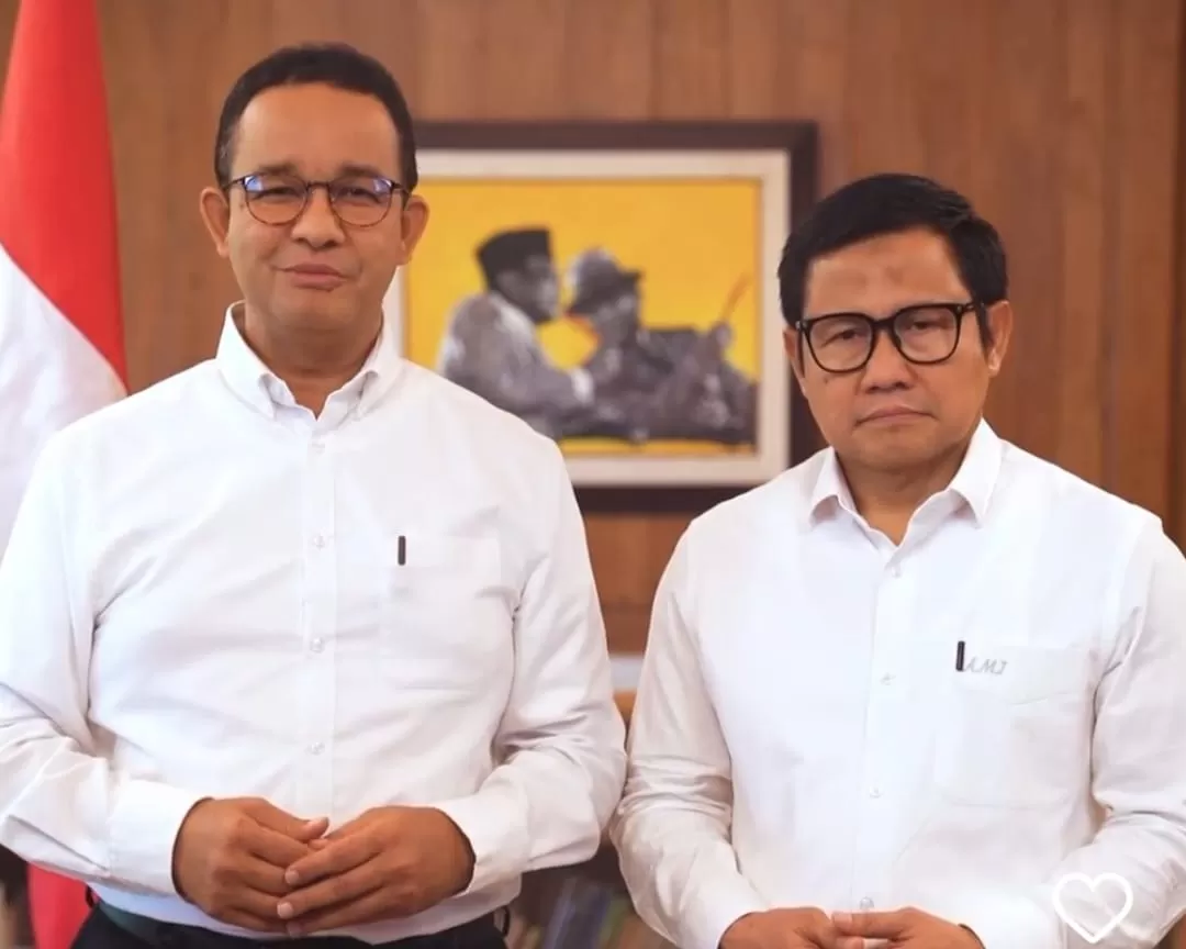 Tangkapan video Anies Baswedan dan Muhaimin Iskandar saat menyampaikan pernyataan sikap terkait hasil Pilpres 2024 yang telah ditetapkan KPU (Instagram @aniesbaswedan)