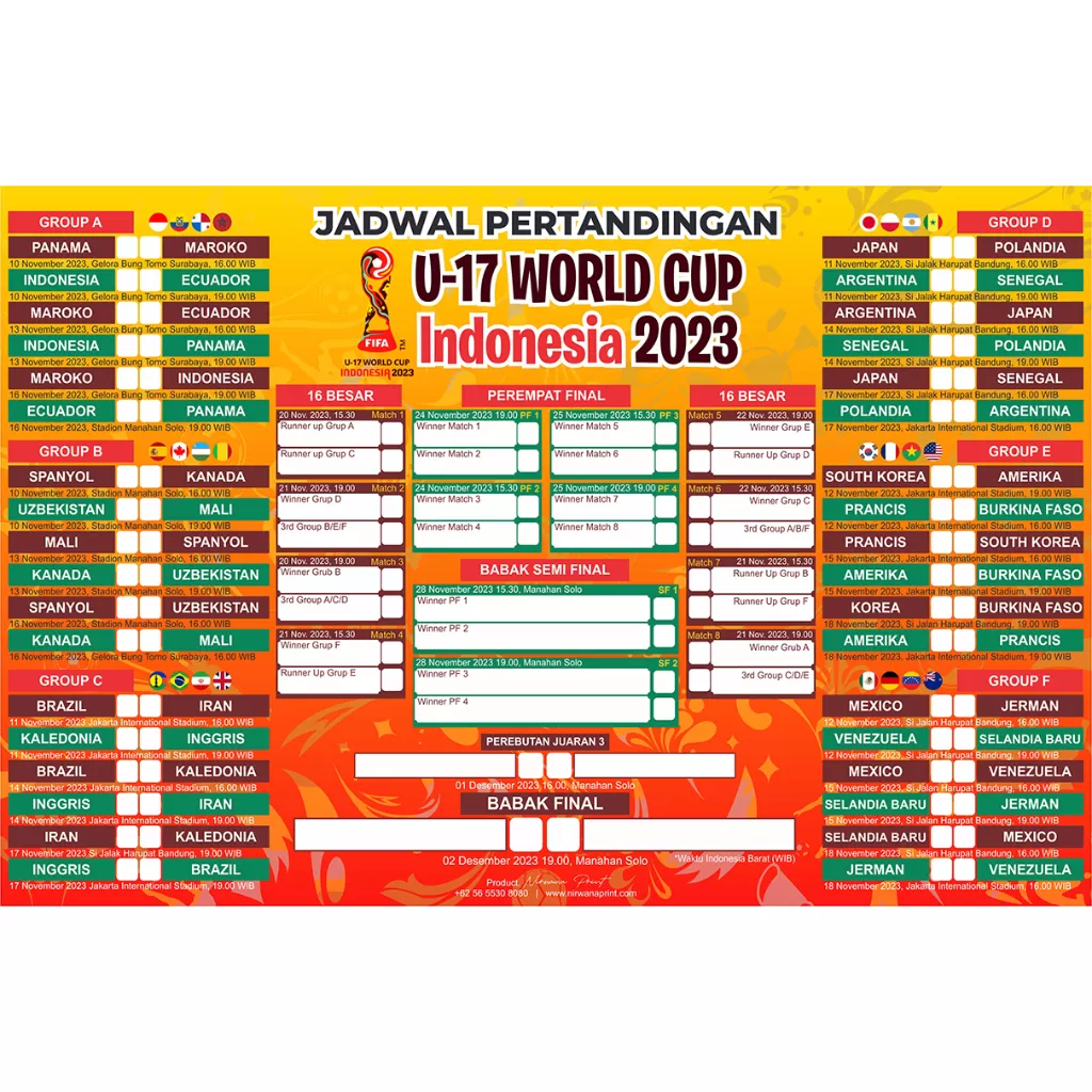 Berikut Jadwal Pertandingan Piala Dunia U-17 2023 Di Stadion JIS, Catat ...