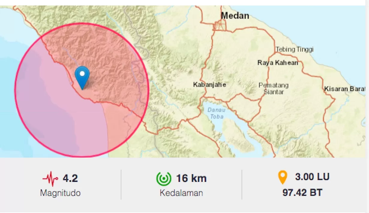 Gempa Aceh Hari Ini, Aceh Selatan Dilanda Gempa 4,2 Magnitudo Minggu 14