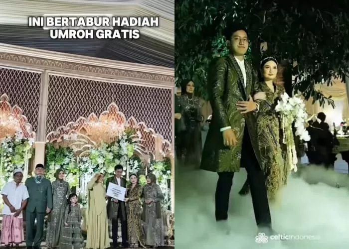 Pernikahan merwah di Gresik viral. (Tangkap Layar TikTok @celticindonesia)