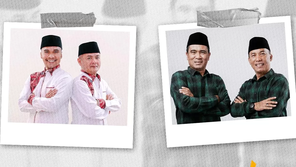 Pasangan Calon Bupati dan Calon Wakil Bupati Bangkalan Lukman-Fauzan dan Mathur-Jayus