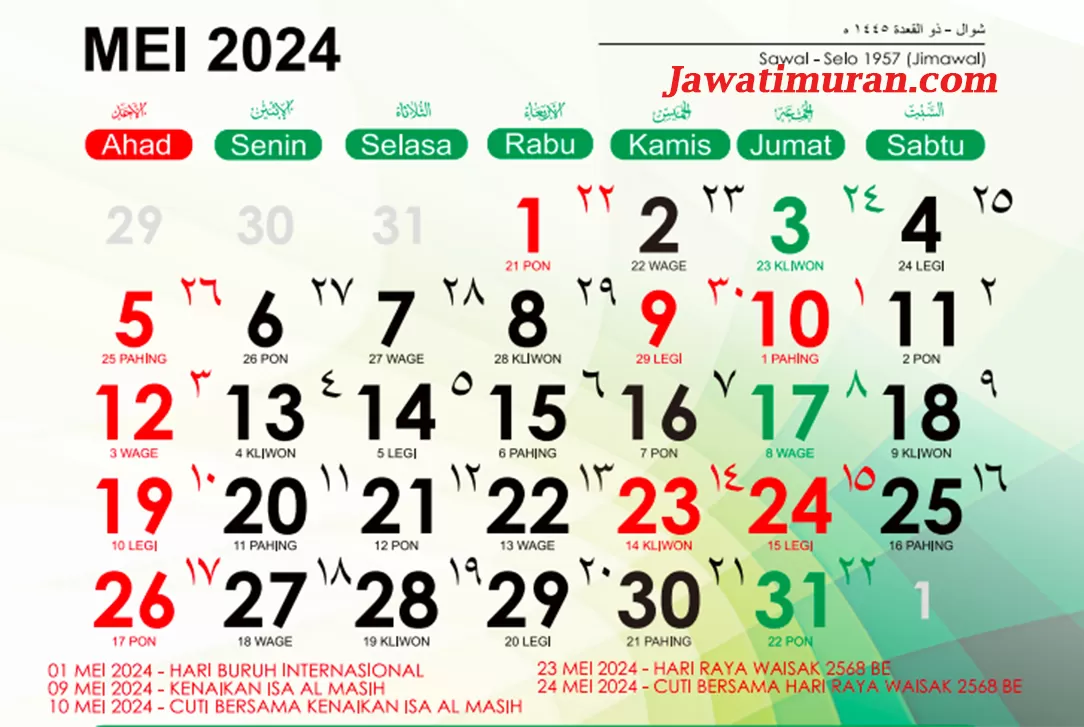 Ada 9 Hari Libur di Bulan Mei 2024, Berikut Ini Jadwal Selengkapnya ...