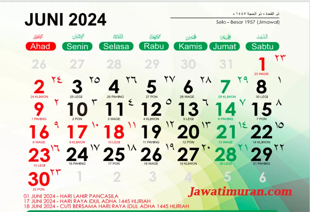 Kalender Jawa Juni 2024 3174569781 