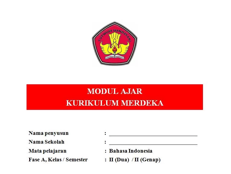 Download Contoh Modul Ajar Bahasa Indonesia Kelas 2 SD Semester 2 ...