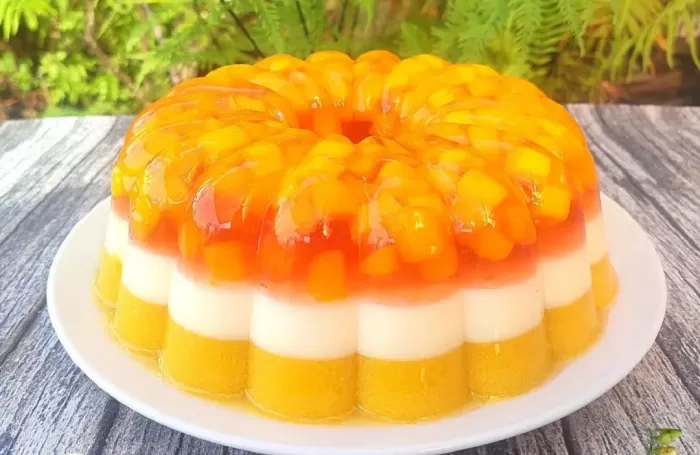 Puding mangga yang kaya serat baik untuk pencernaan (Tangkap layar Instagram @dapu.uniang)
