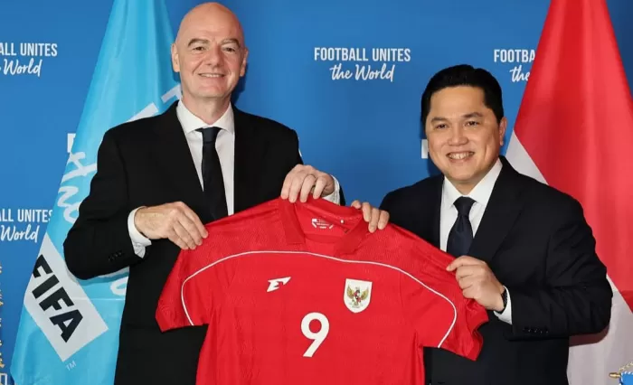 Erick Thohir dan Presiden FIFA Gianni Infantino (Instagram/erickthohir)