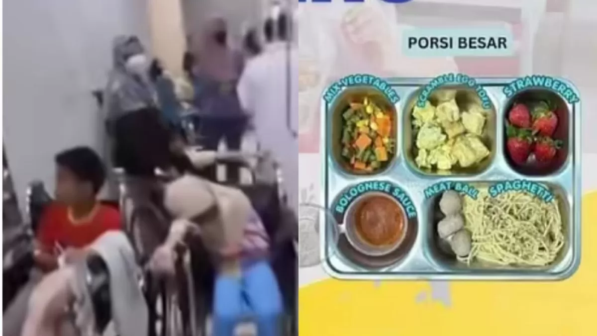 Dugaan keracunan karena makanan MBG di Jakarta Timur.  (Instagram/fenomena.jakarta - TikTok/sppgpondok.kelapa2)