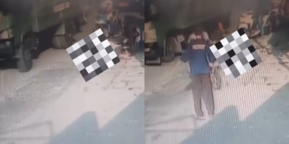 Menyoroti insiden kecelakaan pemotor yang tewas tertabrak truk TNI di Kalideres, Jakarta Barat (Jakbar). ( (Instagram.com/dashcamindonesia))