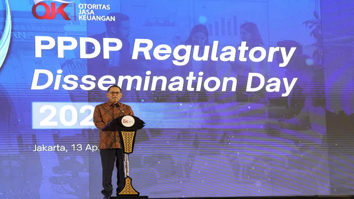 Ogi Prastomiyono dalam kegiatan PPDP Regulatory Dissemination Day 2026 di Jakarta, Senin (13/4/2026)  (Dok/Istimewa)